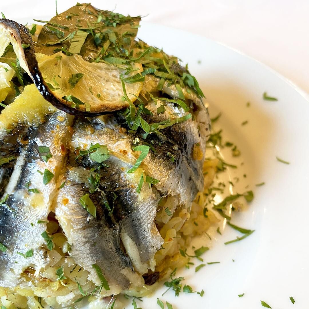 Image // Pandeli // Pilaf with Black sea anchovies