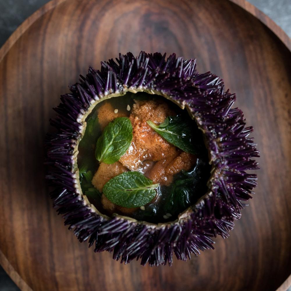 A delicate sea urchin dish at Yam'Tcha (© socialfood)