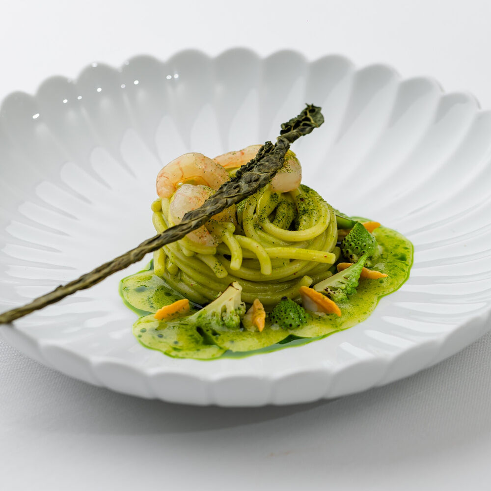 Spaghettone, Broccoli Selvatici, Vongole, Limone, Peperoncino d’Espelette, Gobbetti, Cavolo Nero - La Speranzina Restaurant & Relais
