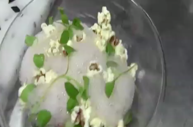 Boudin noir, foie gras et pop corn