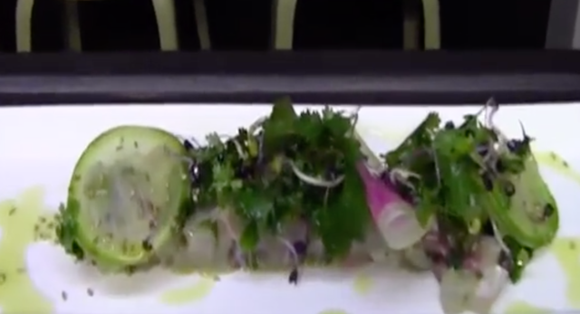 Tartare de daurade, salade d’herbes