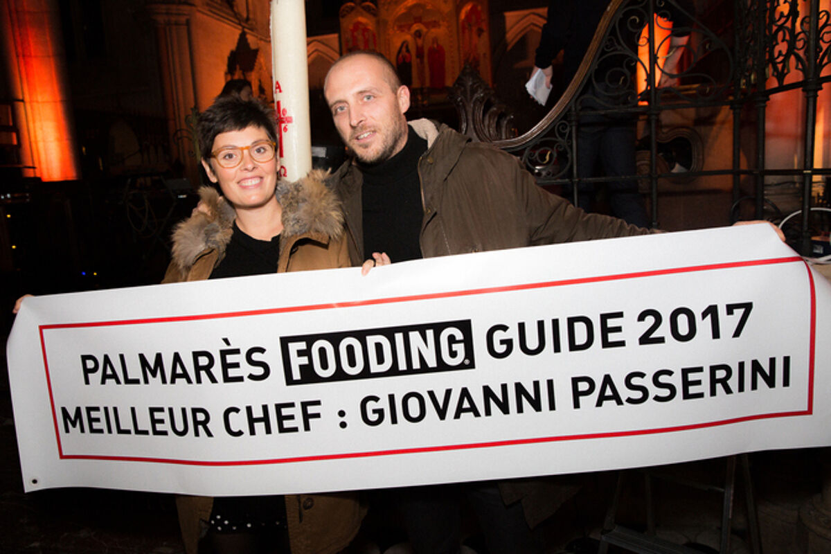Giovanni Passerini (Restaurant Passerini, Paris 12e), Meilleur chef Guide Fooding 2017, et son épouse