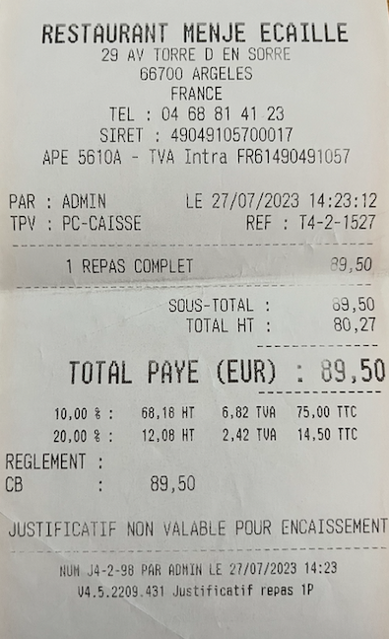 Menje Ecaille (Argelès-sur-Mer)