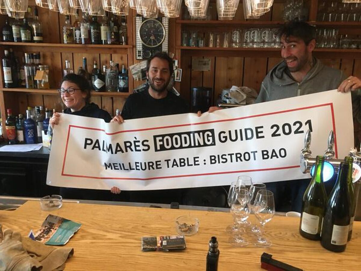 Julia Carrio, Maxime Quiltu et Patrick Saigot de Bistrot Bao, meilleure table Guide 2021