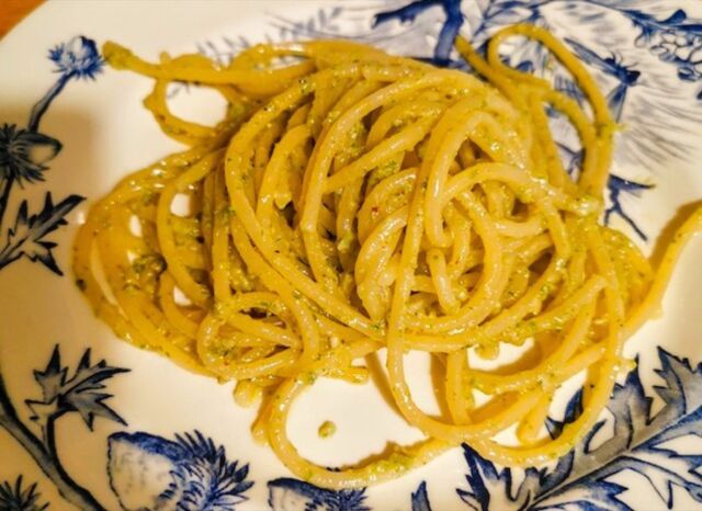 Linguine au pesto de ciboulette et cajou