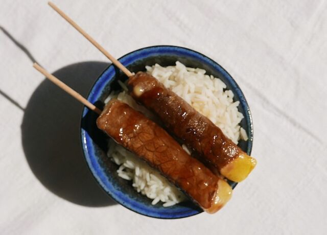 Brochettes bœuf-fromage