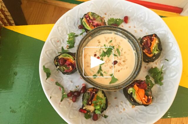 Rolls vegan, sauce cococahuète