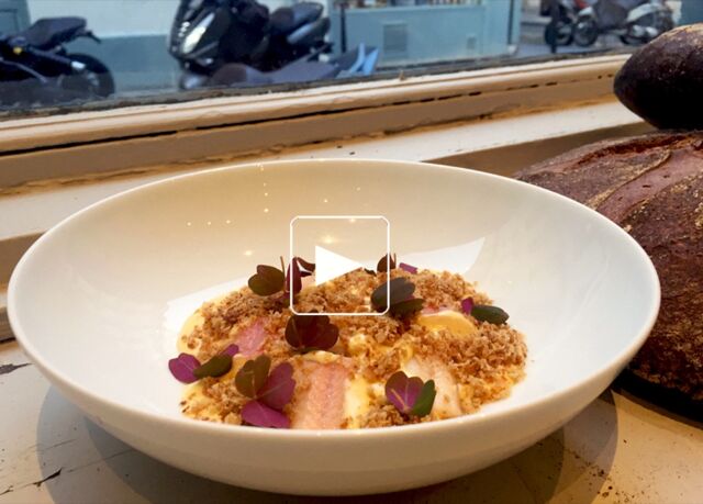 Anguille fumée, beurre noisette, réglisse