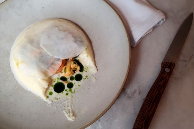 Purée de pomme de terre, moules et navets