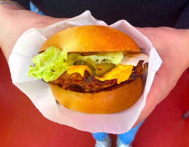 Fried chicken burger