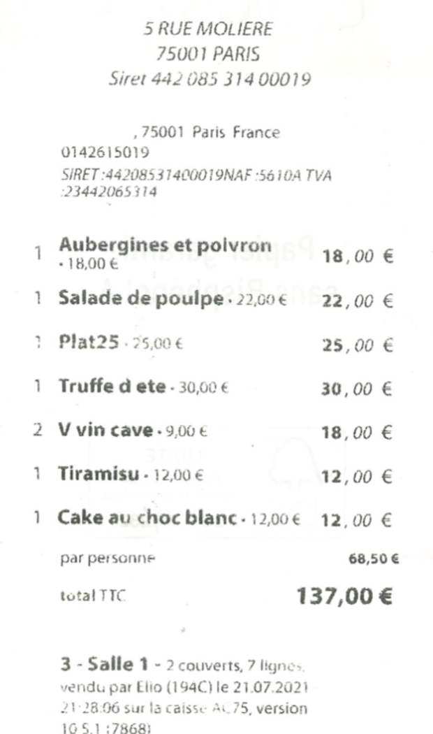 Restaurant Cibus à Paris Fooding