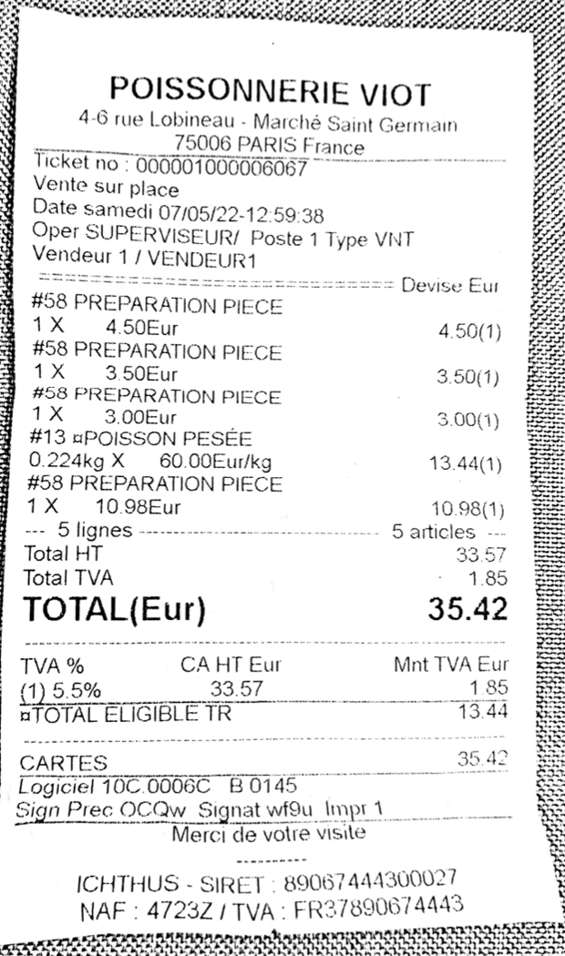 Poissonnerie Viot notes