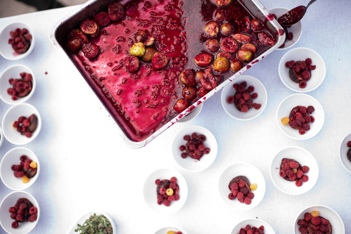 Et le dessert d’Anthony : framboises, figues et riz basque 