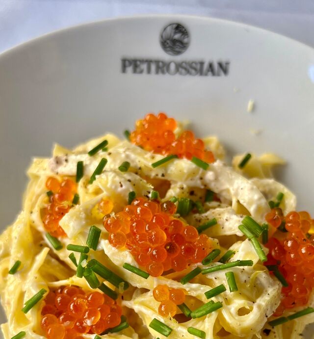 Fettuccine à la crème de Maviar et aux œufs de truite