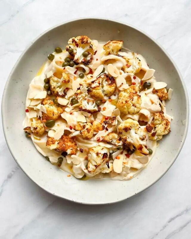 Pappardelle au chou-fleur et sauce aux haricots beurre