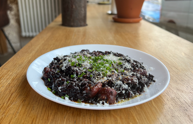 Riz venere, moules et ‘nduja