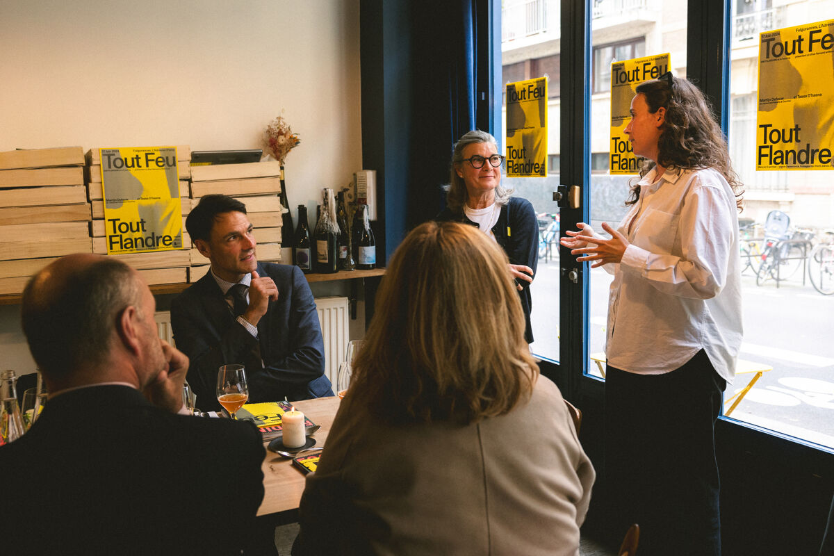 En pleine discussion avec la directrice générale adjointe du Fooding, Christine Doublet. 