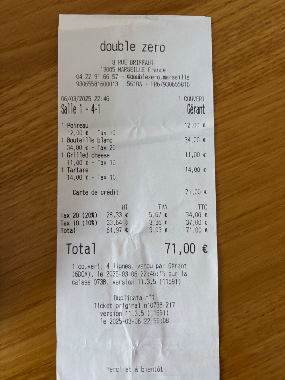 Bars-Bouches-du-Rhône-Double Zéro