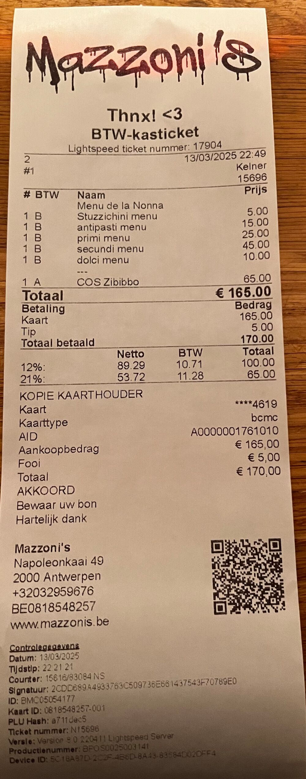 Addition Mazzoni's Trattoria