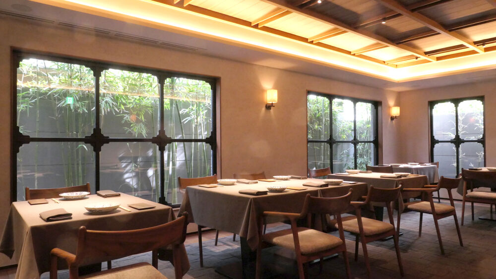 茶禅華餐廳室內環境。茶禅華是東京第一家獲頒三星的中國料理餐廳。